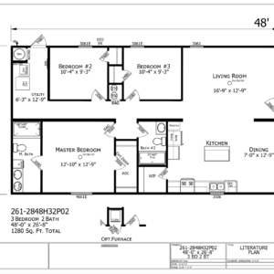 Easley / 28 x 48 / 3 Bed 2 Bath EndLoader (1,280 Sq Ft)