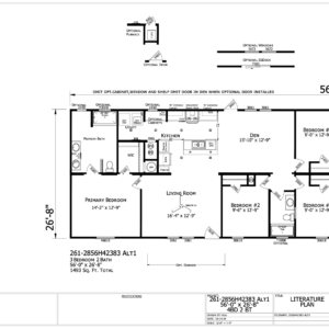 Higgins / 28 x 56 / 4 Bed 2 Bath w/DEN (1,493 Sq Ft)