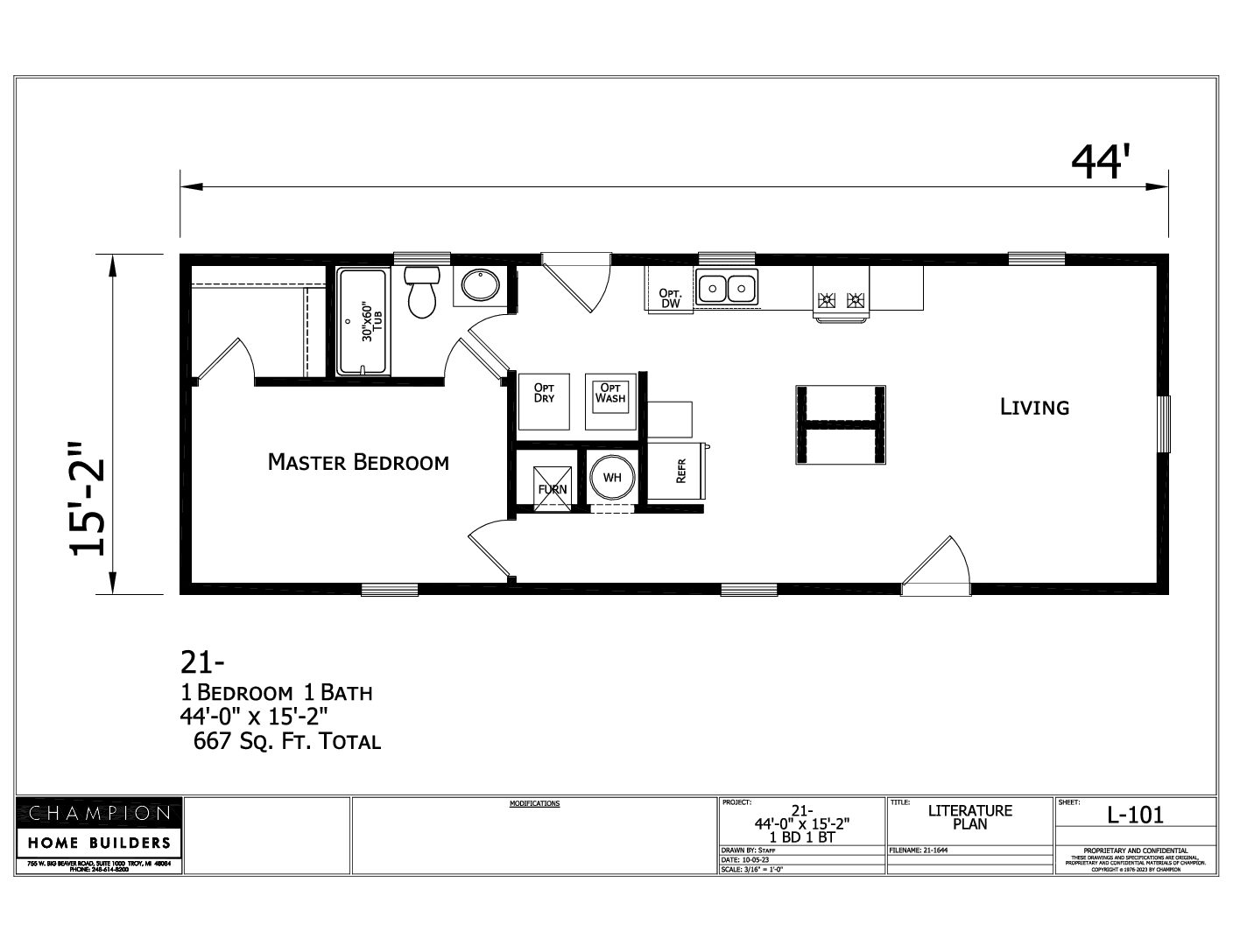 Foundation Limited / 16 x 44 / 1 Bed 1 Bath (667 Sq Ft)