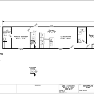 Calvin / 14 x 60 / 2 Bed 2 Bath (800 Sq Ft)