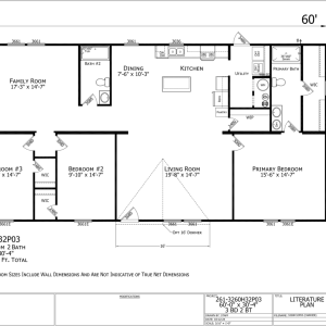 Osborne / 32 x 60 / 3 Bed 2 Bath (1,820 Sq Ft)