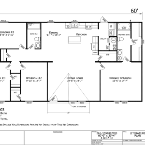 Haywood / 32 x 60 / 4 Bed 2 Bath (1,820 Sq Ft)